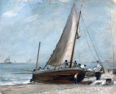 Brighton Beach with Fishing Boats and Crew by John Constable